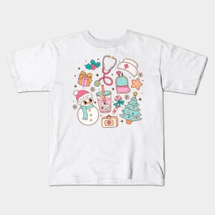 Retro Nurse Christmas 2023 Kids T-Shirt